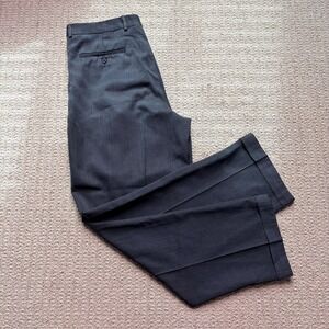 Eddie Bauer Mens 100% Wool Dress Pants Charcoal Gray Cuffed 35x32 Vintage